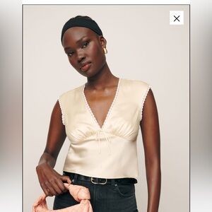 Reformation cherry top in almond